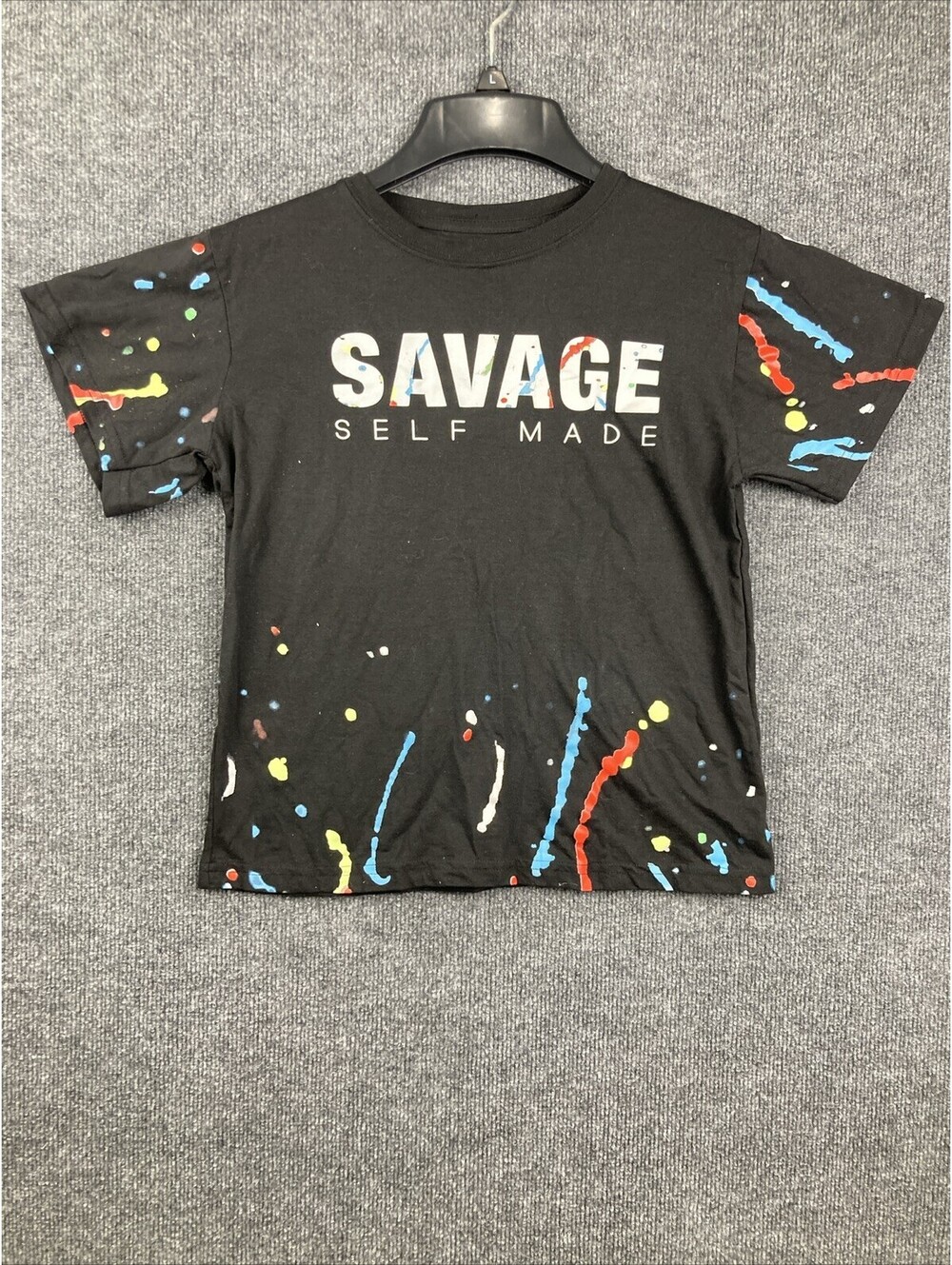 Fresh Laundry Womens Size Medium Black S/S Savage Self Made Shirt EUC